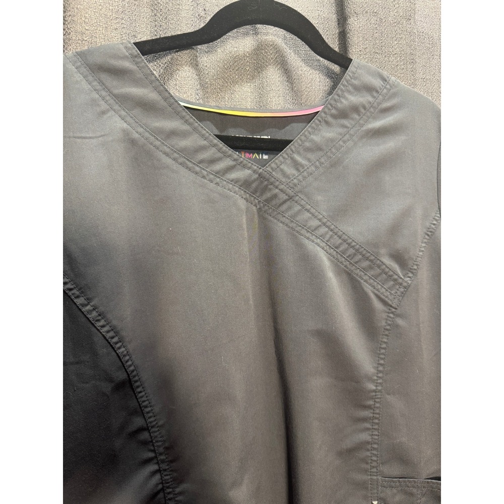 ScrubStar Ultimate Grey Scrub Top V-Neck Short Sleeve Workwear Uniform Top XL‎ - Picture 6 of 8